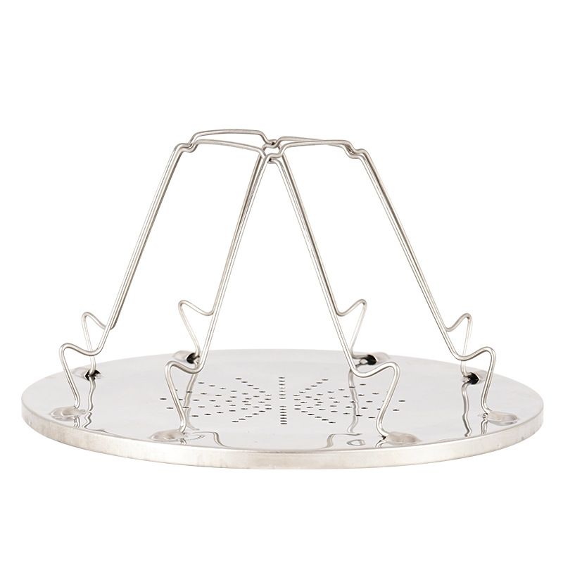 Rostfritt stål för utomhusbruk - Hopfällbar campinggrill med 4 skivor för bröd och grillning, picknickkokkärlsset_voghion.com