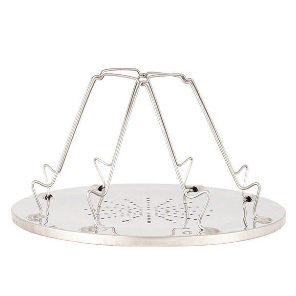 Rostfritt stål för utomhusbruk - Hopfällbar campinggrill med 4 skivor för bröd och grillning, picknickkokkärlsset_voghion.com