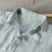 Herrenbekleidung Frühling Neue Leinen Herren Langarm Leinenhemd Lose Beiläufige Revers Einfarbig Leinenhemd E008_voghion.com