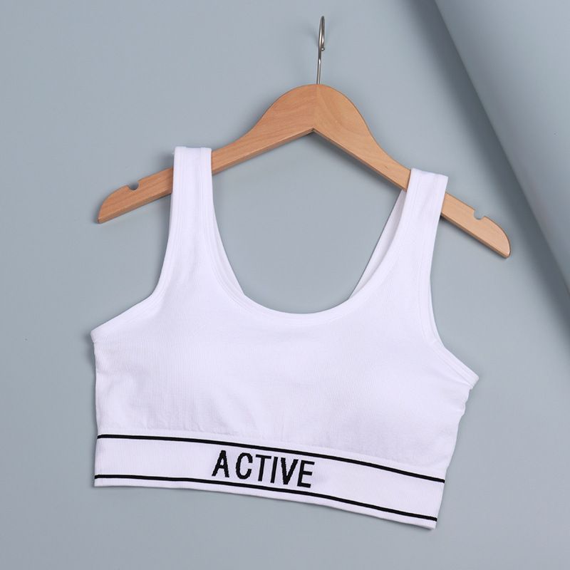 Yoga Sports For Women High Elasticity Push-Up Shockproof Tight Fitness Bra Letter Tank Top_voghion.com