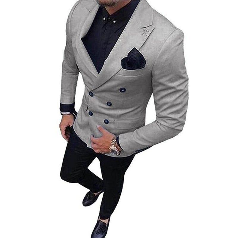 Costume deux pièces pour hommes, marié et témoin, banquet de mariage, costume surdimensionné pour hommes_voghion.com