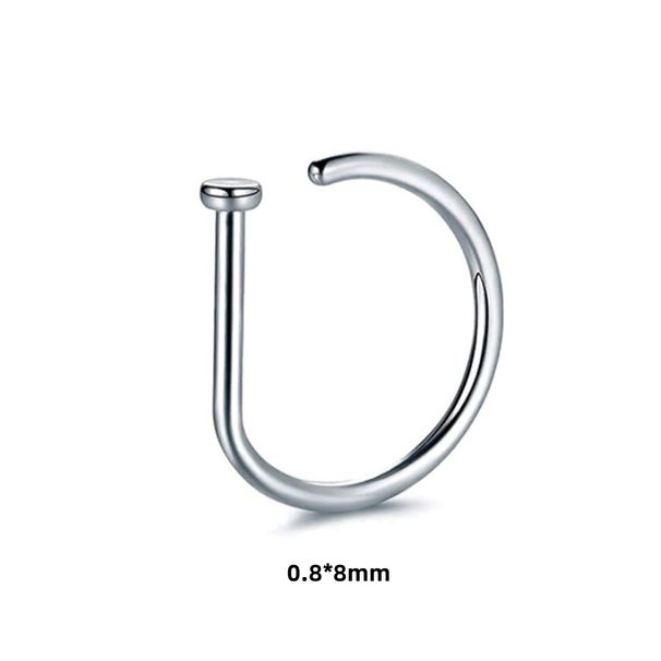 Nuevas barras curvas para piercing falso de nariz, tragus, hélix, pendiente de aro para septum, anillo de acero inoxidable para nariz, joyería corporal_voghion.com