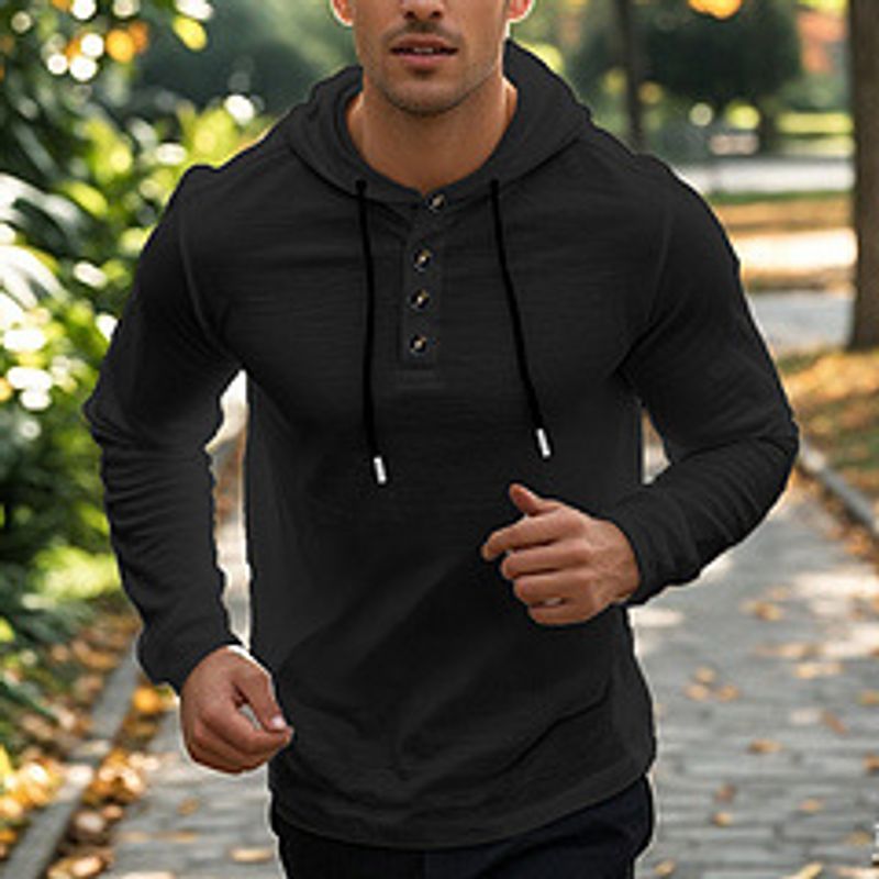 Spring And Autumn New Men's Cotton And Linen Shirt Hooded Sweater Long Sleeve Loose Casual Long Sleeve Bottoming Shirt_voghion.com