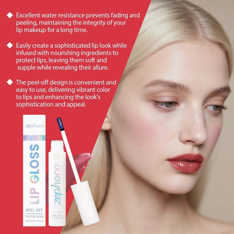Zephoco Makeup Hydraterende Zijdezachte Natuurlijke Kleur Voedende Lippen Peel-Off Lip Tint_voghion.com