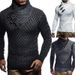 Maglione a collo alto da uomo – Pullover invernale a collo alto con bottoni | Vestibilità slim e orlo a coste_voghion.com