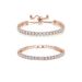 Braccialetto alla moda con zirconi da 4 mm, lunghezza regolabile, set combinato, catena da tennis coordinata_voghion.com