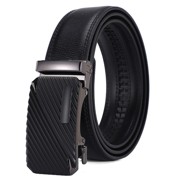 Men's Double-Sided Genuine Cowhide Leather Belt - Automatic Buckle, Business & Formal Wear_voghion.com