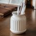 Gardenia White Kitchen Relief Ceramic Storage Jar Chopstick Holder Dining Table Storage Bucket Decorative Ornaments_voghion.com