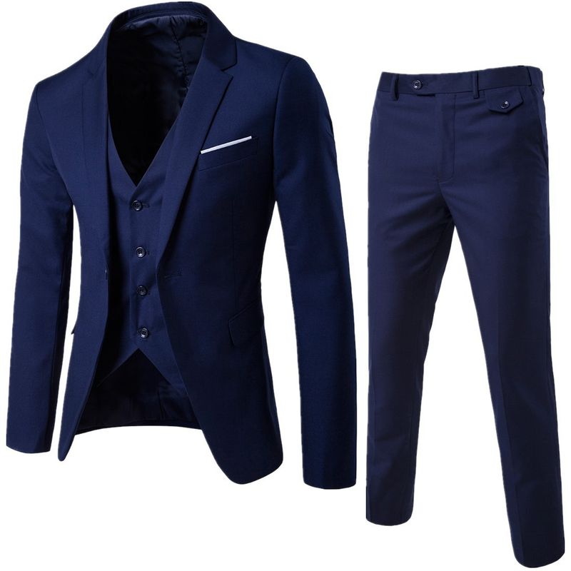 Ensemble homme avec revers vert pour représentation sur scène, hôte, garçons d'honneur et témoin, costume trois pièces_voghion.com