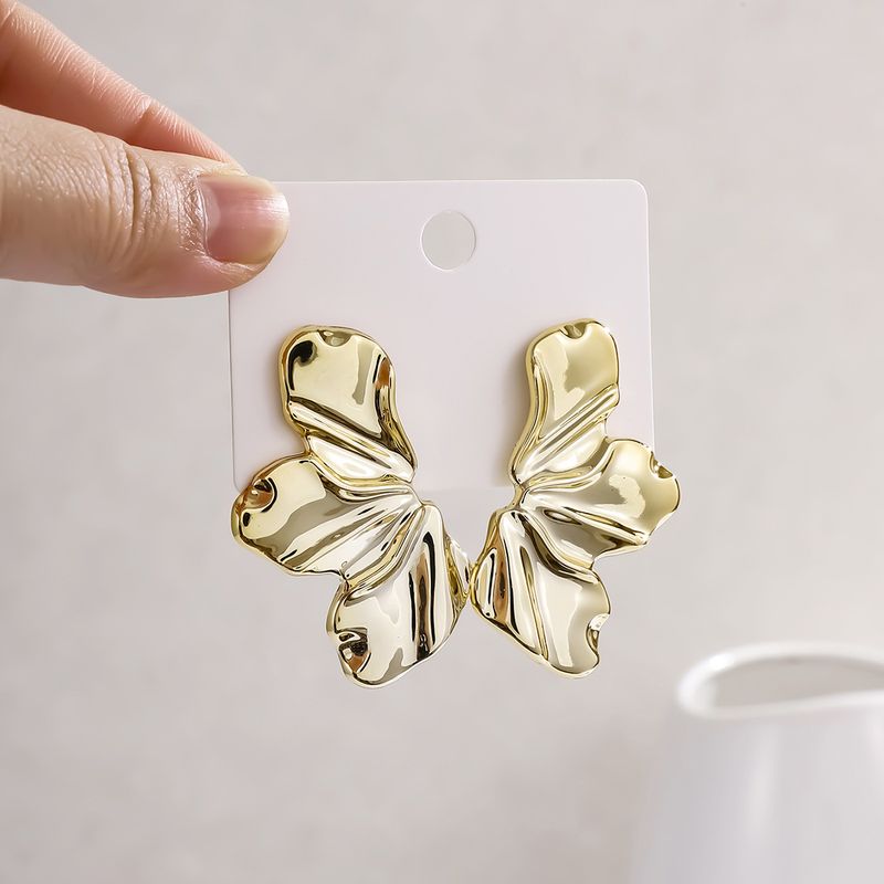 Exaggerated Flower Simple Elegant Matte Irregular Petal Candy Color Alloy Stud Earrings For Women_voghion.com