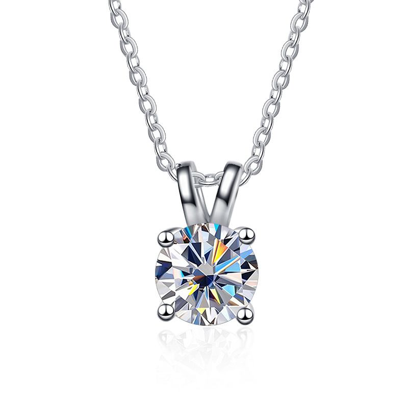 Tancise 1CT D Farbe Moissanit Halskette Silber Nicht Allergie eingelegter Moissanit Anhänger Schmuck Luxuriöse vielseitige Halskette_voghion.com