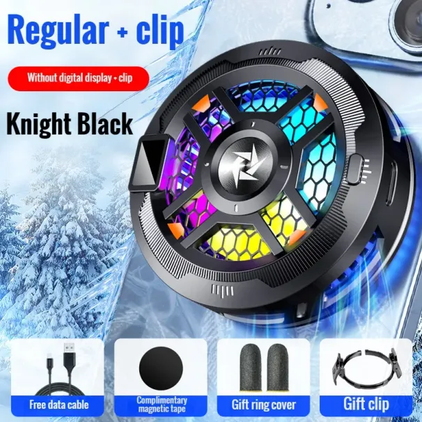 2024 NEW SL18 Mobile Phone Magnetic/ Back-Clip 2 In 1 Semiconductor Radiator With RGB Light For IOS Android PUBG LOL_voghion.com