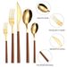 Set da pranzo Premium da 20 pezzi - Posate in acciaio chirurgico 430 con motivo legno e pietra (include 5 posate principali)_voghion.com