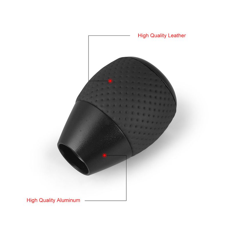 Leather＆Aluminium Universal Car 5 Speed For M8 M10 M12 Lever Gear Level Knob Shift Head_voghion.com