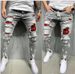 High Quality Men's With Paint Peeling Holes, Fashionable And Trendy New Jeans For Men_voghion.com