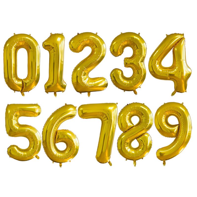 32 Zoll große Zahlen-Folienballons in Gold, Silber und Hellgold – Hochwertige Partydekoration für Geburtstage, Jubiläen und Feiertage​_voghion.com