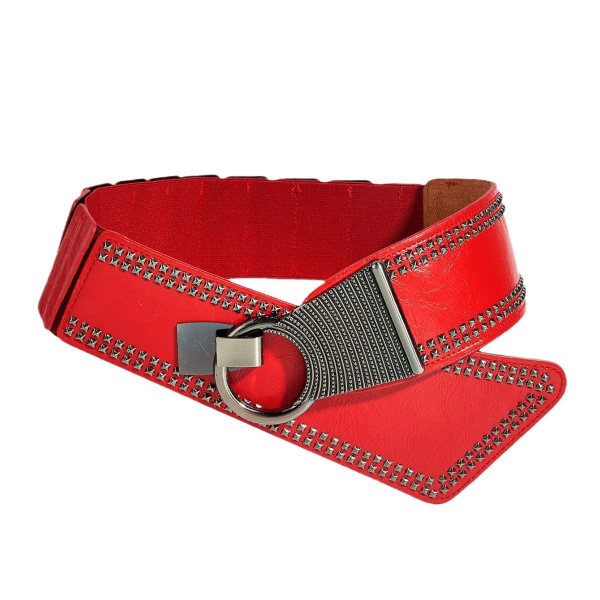 Cintura con rivetti per decorazione femminile, alla moda e versatile, cintura elastica personalizzata, stile punk largo, ins_voghion.com