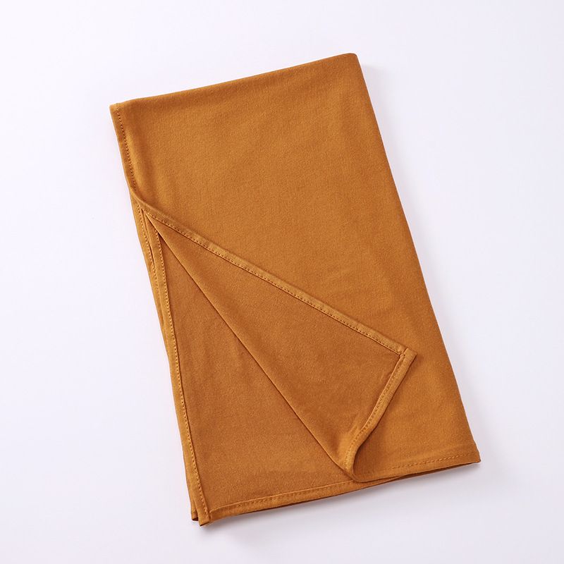 Lenço feminino em malha de algodão mercerizado, prático e elegante, ideal para a cabeça. Cor sólida e moderna, perfeito para usar na Malásia._voghion.com