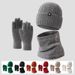Autumn And Winter Woolen Outdoor Warm Thick Veet Hat Neck Gloves Three-piece Set_voghion.com