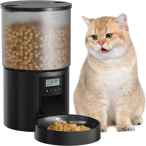 Futterautomat Katze Katzenfutter Automat Mit Timer: 10s-Ruf Zum Essen - Futternapf Mit Automatic Futterautomat 4L- Trockenfutter Futterspender Autom_voghion.com