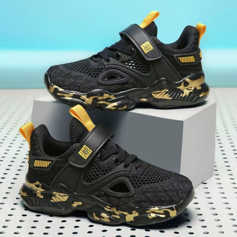 Children's Shoes Boys Shoes Summer New Breathable Mesh Sports Shoes Non Slip Boys Flying Woven Big Children Hollow Single Mesh Running Shoes_voghion.com
