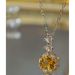Collana con ciondolo di lusso di alta gamma e luce - Topazio naturale, cristallo giallo e ametista intarsiati con argento_voghion.com