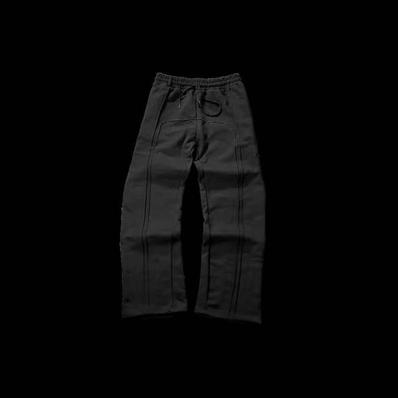Vêtements pour hommes, conception artisanale lourde, conception rayée, pantalon décontracté simple et droit à rayures unisexe_voghion.com