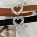 Herzförmige Schnalle für Damen mit Strasssteinen, PU-Ledergürtel mit Rock_voghion.com