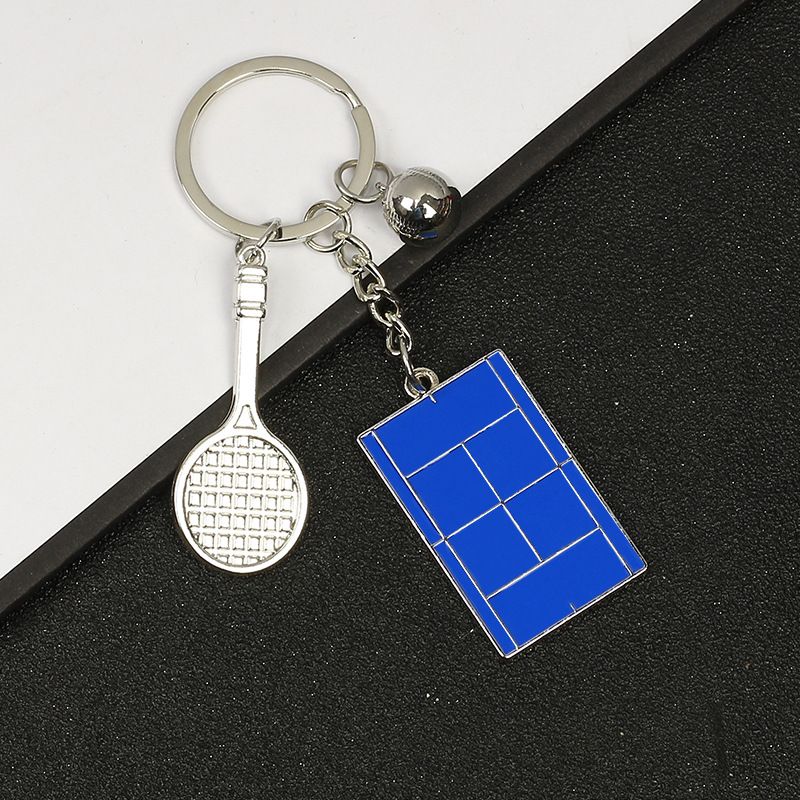 Unisex Paris Games key chain simulation sports metal tennis court key chain_voghion.com