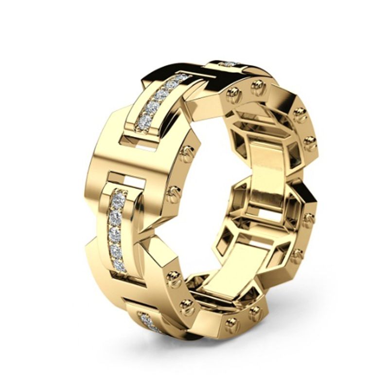 Sanjie's New Creative Silver Plated Diamond Inlaid 14k Rose Gold Engagement Ring For Men And Women_voghion.com