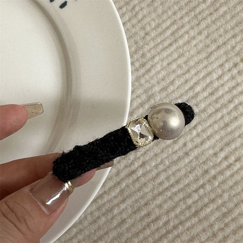 Perle Strass Wolle Ein-Wort-Entenschnabelclip kleine Haarnadel weibliche Stirn gebrochenes Haar Internet-Berühmtheit Haarnadel neue Clip Haarschmuck_voghion.com