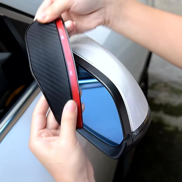Car With Thickened Carbon Fiber Texture Eyebrows, Rearview Mirror Rain Shield_voghion.com