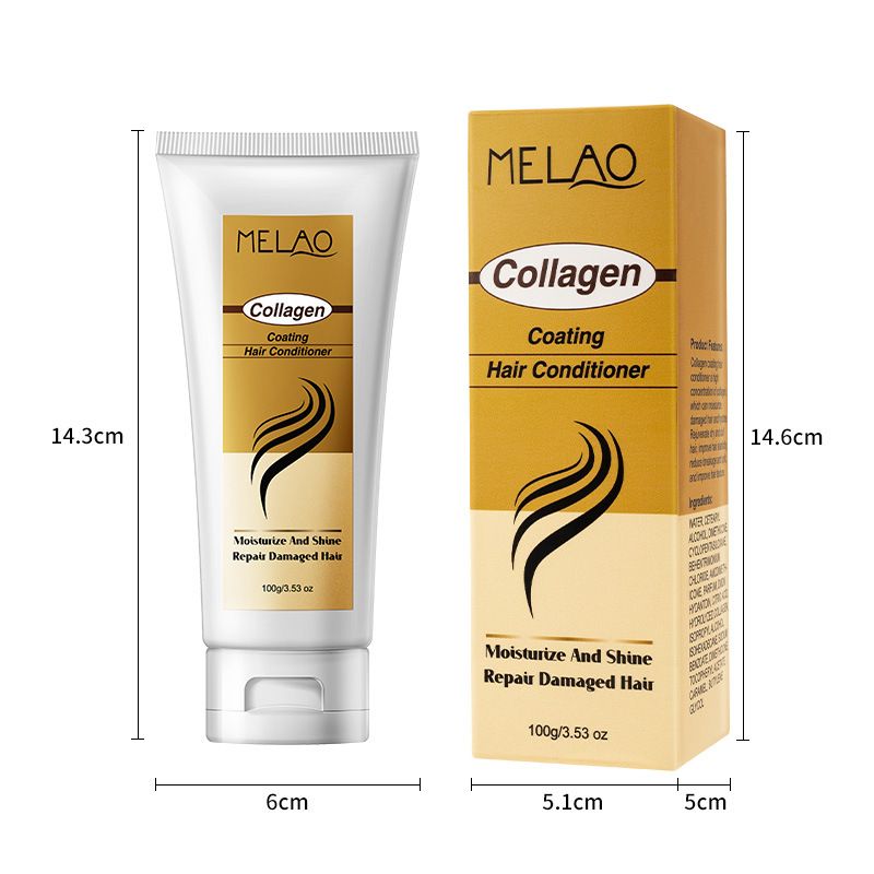 Maschera al collagene MELAO 100 ml per la cura dei capelli, balsamo nutriente e liscio per il cuoio capelluto_voghion.com