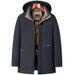 Cappotto invernale da uomo foderato in pile, spesso, casual, da lavoro, in cotone, di media lunghezza, nero e oro, caldo_voghion.com
