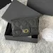 Portefeuille porte-clés de créateur de mode pour femme, rabat à monnaie, motif classique, en peau de mouton caviar, mini porte-monnaie noir_voghion.com