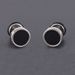 Orecchini da uomo in titanio, rotondi, neri, a goccia d'olio, alla moda coreana, in acciaio inox, punk, gioielli_voghion.com