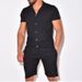 Abbigliamento da uomo Casual Comodo Camicia con risvolto abbottonato Pantaloncini a maniche corte Abito di grandi dimensioni_voghion.com