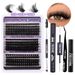 European and American cross border 300 clusters of large capacity dense D curved false eyelashes set naturally curled DIY segmented eyelashes_voghion.com