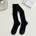 Gray Ballet Sweet White Calf Thin Hollow Out Seamless Long Tube Slouch Ins Style Solid Color JK Socks_voghion.com