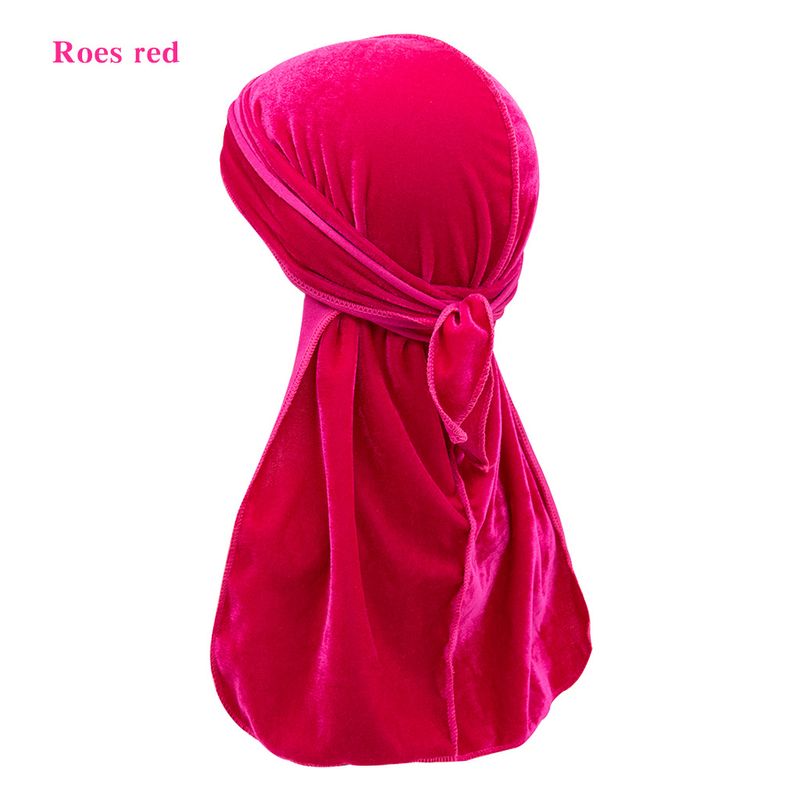 Hot Selling Gold Velvet Long Tail Braid Pirate Hat Baotou Hat Turban Hat Velvet Durag_voghion.com