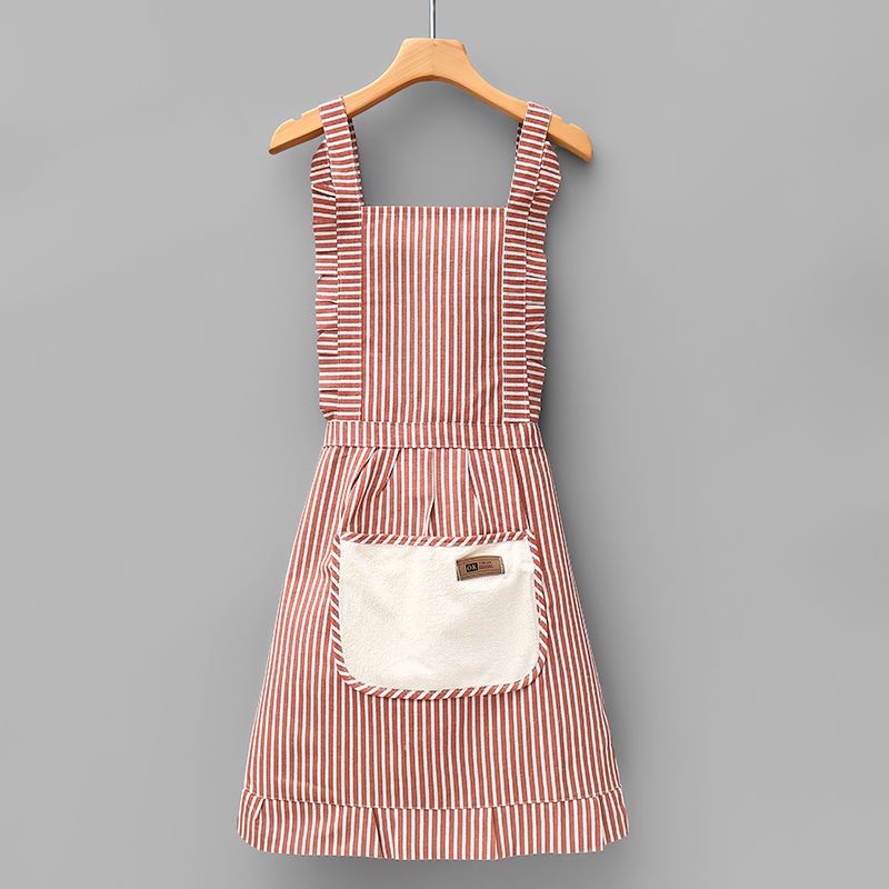 Home Use Cotton Linen Anti-Stain Breathable Stylish Fashion Cooking New Kitchen Dirt-Resistant Work Waist Apron_voghion.com