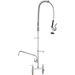 VEVOR Commercial Faucet With Pre-Rinse Sprayer, 44" Height, 8" Center, 12" Swing Spout, Deck Mount Kitchen Sink Faucet, Brass Constructed Device With Pull Down Spray, For 1/2/3 Compartment Sink_voghion.com