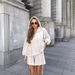 Women's Streetwear Hooded Long Sleeve Zip-Up Jacket & Shorts Set - Casual Sporty Two-Piece Outfit (Available In S/M/L/XL, Beige)_voghion.com