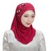 Vrouwen Hijab Effen Kleur Elastische Geometrische Kruispatroon Sjaal Hoed Baotou Hoed Vrouwen Etnische Hoed_voghion.com