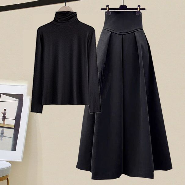 Women's Clothing Autumn Suits Large Size Two Piece Tops Temperament Slim Skirt Two Piece Suit_voghion.com