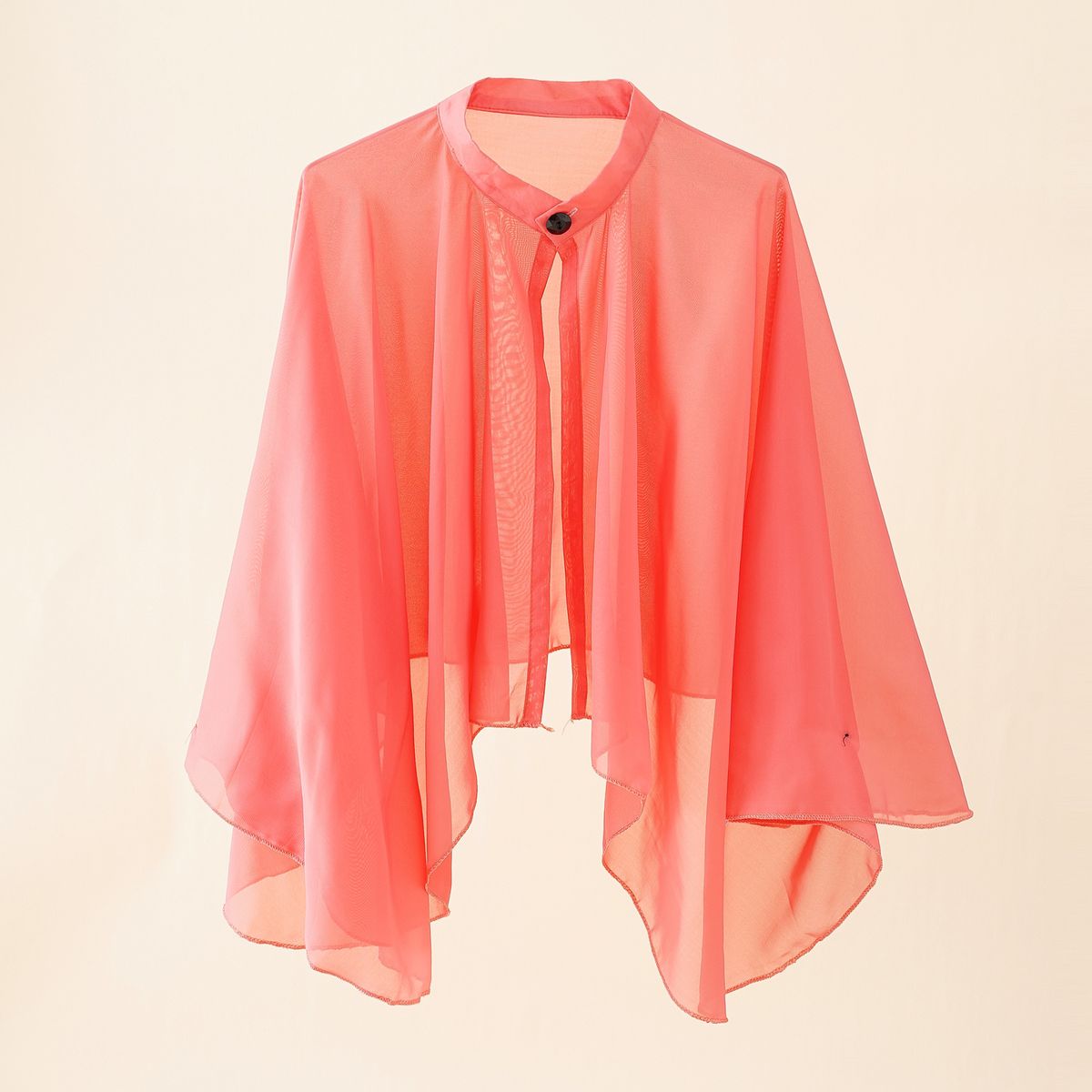 2024 New Solid Color Breathable Outer Coat Button Chiffon Sunscreen Women's Fashion Travel Shawl Live Broadcast_voghion.com