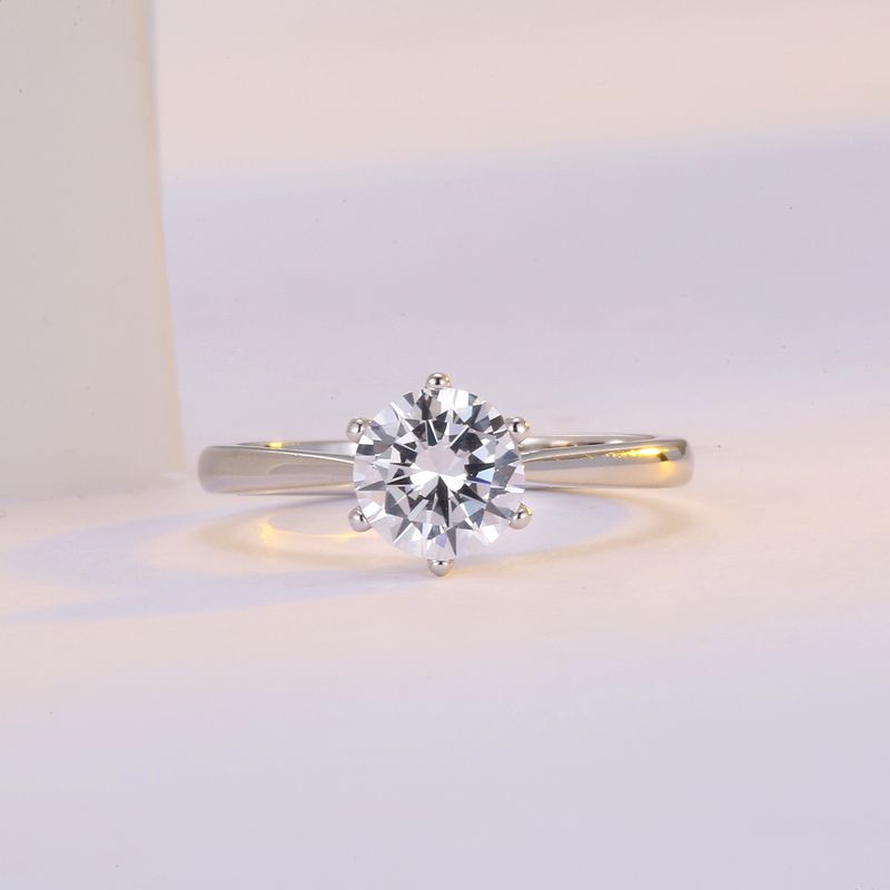 Neu 50 80 punkte Sechs-Klaue Simulierte frauen Einstellbare Offene 1 Karat Diamant Verlobungsring Für_voghion.com