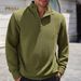 Men's Checkered Stand Collar Button-Up Sweatshirt Long Sleeve Casual Pullover Wrinkle-Free Polyester Slim Fit_voghion.com
