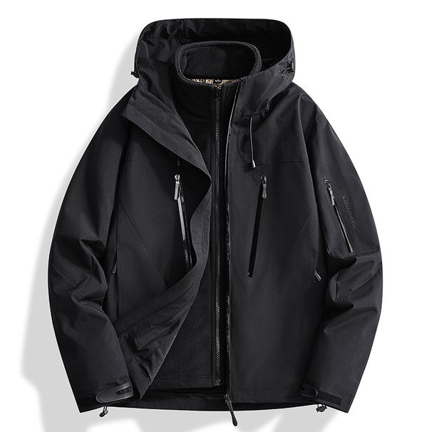 Giacca da alpinismo di alta qualità per la casa, giacca con cappuccio, casual, alla moda, tre in uno_voghion.com