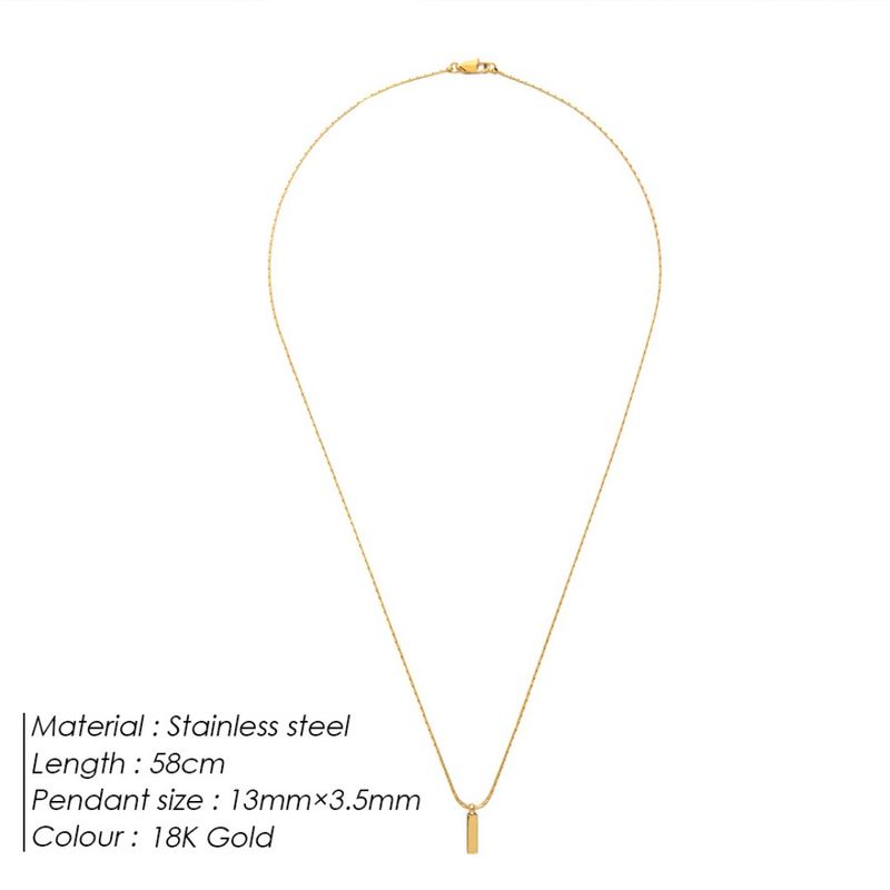 Collana semplice con piccolo mattone da uomo, design di nicchia Hip Hop, catena per clavicola, accessori leggeri e di lusso per maglioni._voghion.com